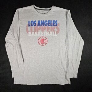 NBA Los Angeles Clippers Long Sleeve Shirt Ultra Game Men's XL Gray Basketball
